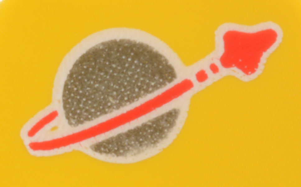 classic space logo on yellow minifigure torso