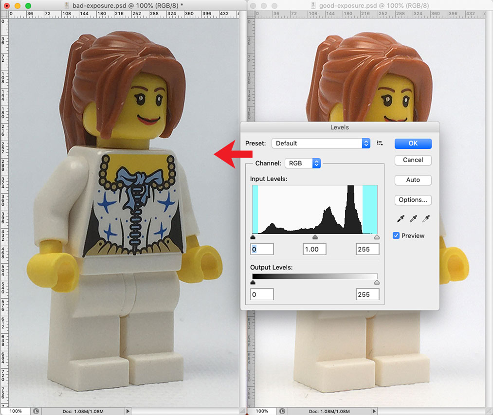 histogram of bad exposure