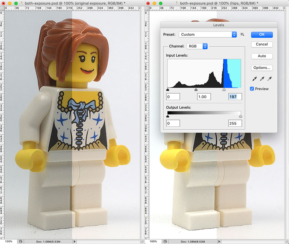 adjusting the levels